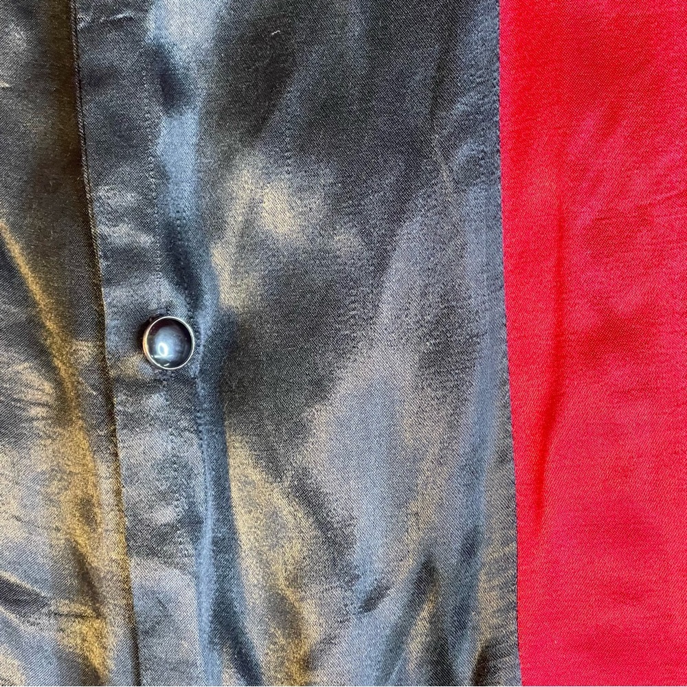 Vintage BC Ethic Lounge Satin Rockabilly Lounge Camp Shirt Onyx Buttons Large - Picture 3 of 6